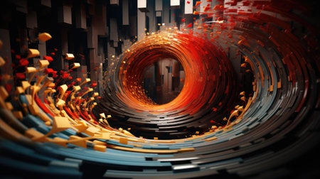 3D rendering of abstract technology concept background ready for banner or posterの素材