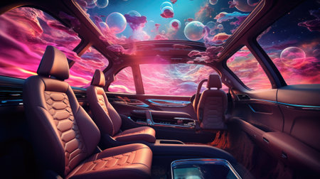 View from the inside of a modern car.の素材