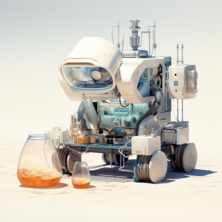 a space station in the desert with orange juiceの素材