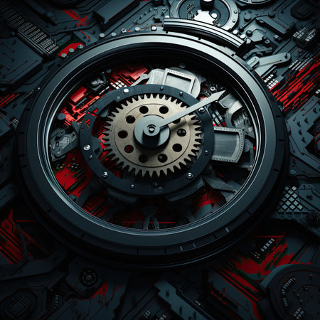 abstract technology background with gears and cogwheelsの素材