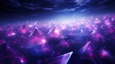 abstract fractal composition with glowing particles in empty spaceの素材