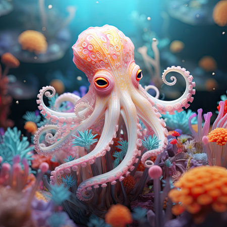 Octopus in the ocean.の素材