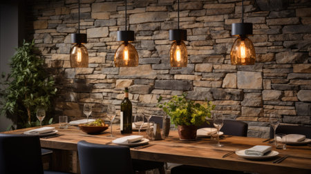 Luxury table setting in a luxury restaurant. Interior design concept.の素材