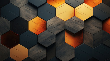 abstract geometric shapes in black, orange and brown colorsの素材