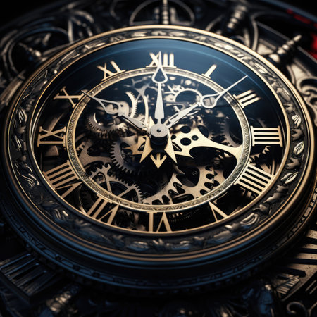 Closeup of clock face. Time conceptの素材