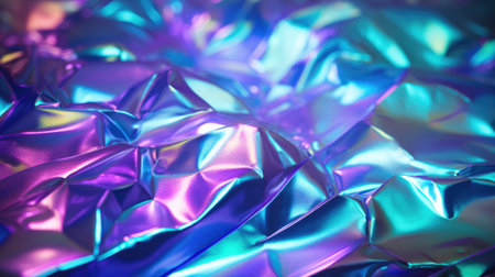 Colorful crumpled foil as a background.の素材