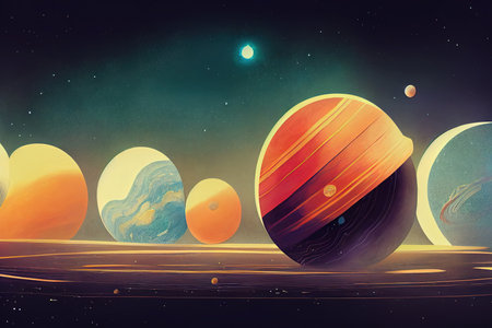 abstract illustration of the planetsの素材