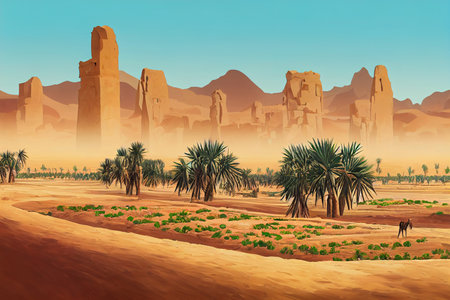 Agricultural date palm farmの素材