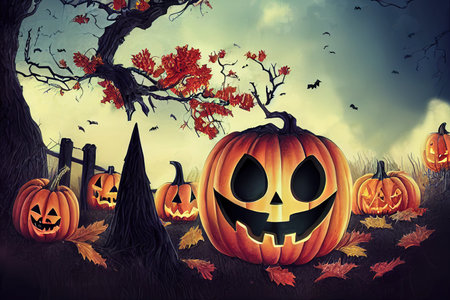 Garland Designs and Illustrations for Halloween ,toon style, anime styleの素材