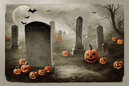 Halloween Elements and Objects for Design Projects. tombstonesの素材