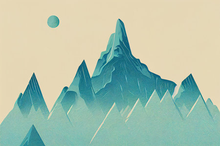 Mountain illustration, outdoor adventure , graphic for t-shirt prints,の素材