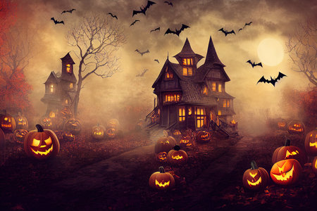 Halloween background for your design 2d illustrationの素材