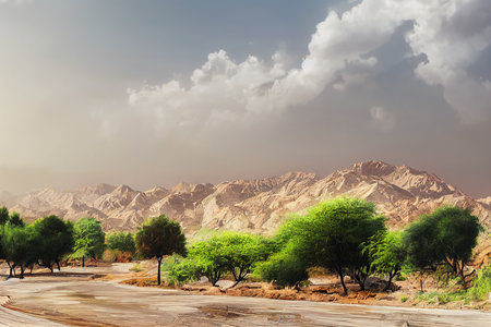 landscaps of saudi abha yanbu maadeena jeddah makkah, realisticの素材