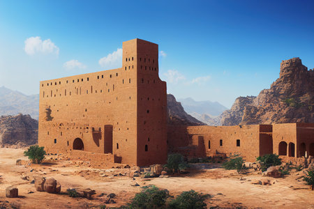 The old fort in Hejaz Mountains, Makkah Provinceの素材