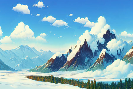 Picturesque mountain valley scenic view, Marvelous mountain range, Altaiの素材