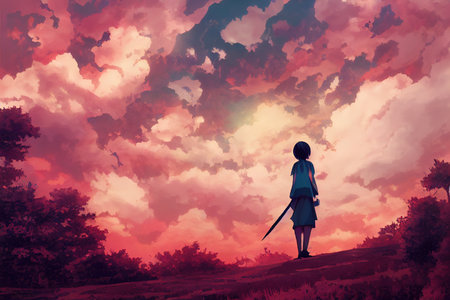 anime style, A little blade that observes 2dの素材