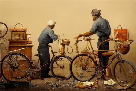 Bicycle Repairers ,Painting styleの素材