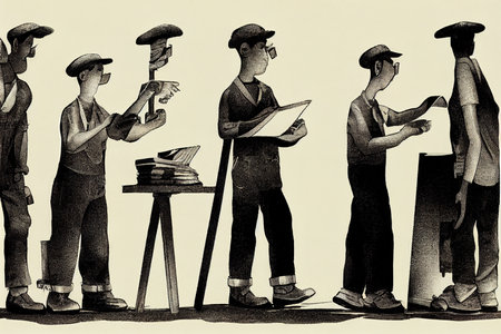 Bindery Workers ,Toon illustrationの素材