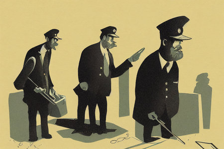 Bailiffs ,Toon illustrationの素材