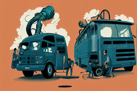 Bus Drivers, School ,Toon illustrationの素材