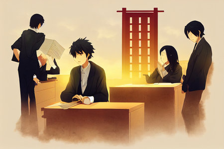 Claims Examiners, Property and Casualty Insurance ,Anime style illustrationの素材