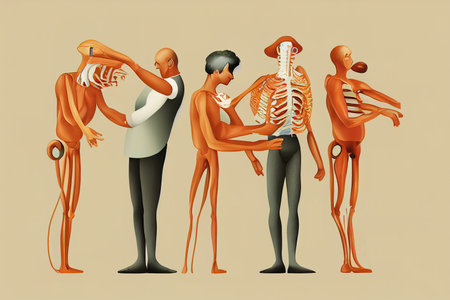 Chiropractors ,Cartoon illustrationの素材