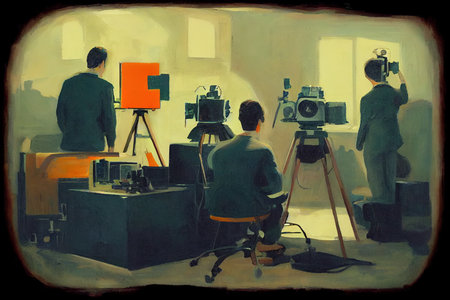 Camera Operators, Television, Video, and Motion Picture ,Cartoon illustration --の素材