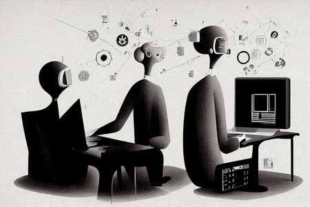 Computer and Information Scientists, Research ,Toon illustration .jの素材