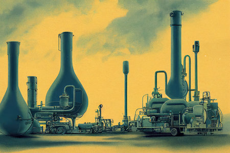 Chemical Plant and System Operators ,Anime style illustrationの素材