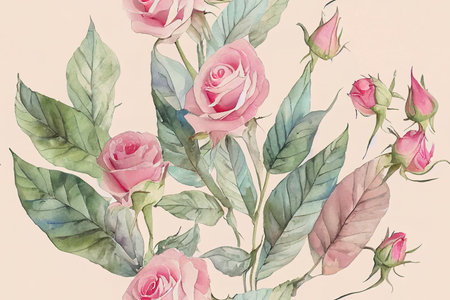 Watercolor Pastel Pattern. Pastel Print. Watercolor Paintbrush Design. Milkyの素材