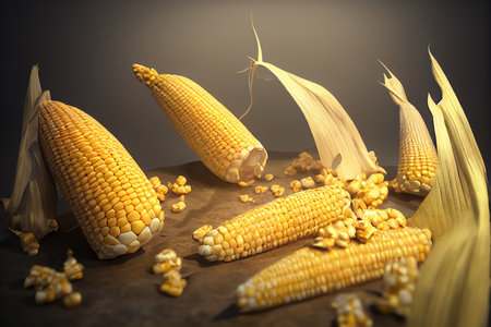 dragon corn cob 2d render. 2d illustratedの素材