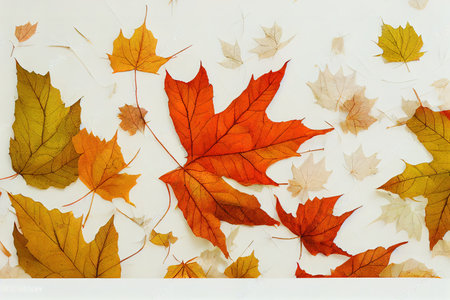 Autumn composition Frame made of autumn maple leaves onの素材