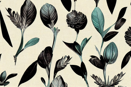 Beautiful digital textile botanical motif for New creationの素材