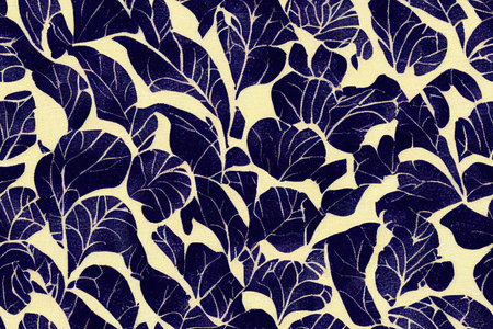 Indigo dyed fabric animal pattern texture. Seamless textile fashionの素材