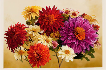 Seasonal summer or autumn background bouquet or composition ofの素材