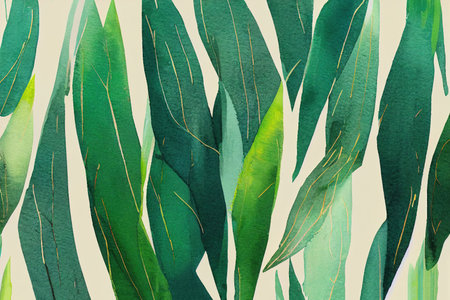 Nature Concept. Watercolor Cotton Wallpaper. Stylish Nature Conceptの素材