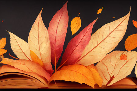 Autumn composition with tree bark, leaves and acorns onの素材