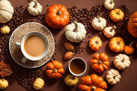 Concept of fall harvest or Thanksgiving day Autumn compositionの写真素材