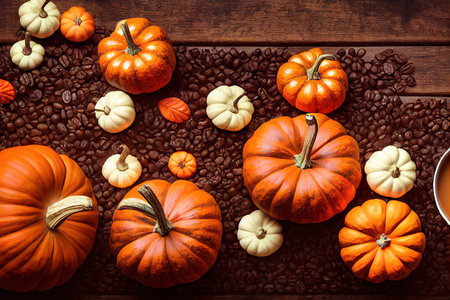 Concept of fall harvest or Thanksgiving day Autumn compositionの写真素材