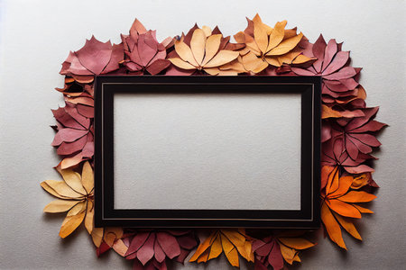 Pumpkins, autumn leaves and flowers Watercolor harvest festival cardの写真素材