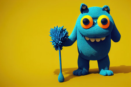 3d render shaggy cartoon character furry scary halloween monsterの素材