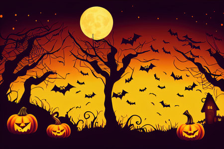 Halloween holiday on October 31 pumpkin on the backgroundの素材