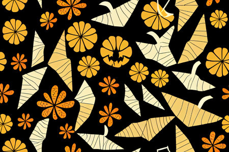 Halloween pattern Funny wallpaper for textile, Halloween party backgroundの写真素材