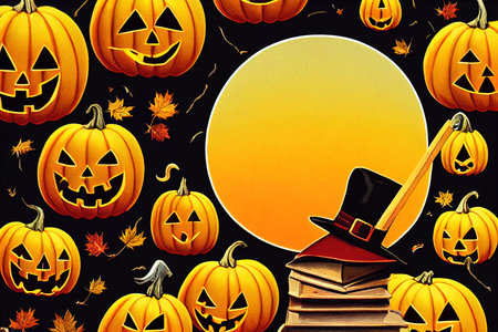 Stickers dear to autumn, to the day of Halloween.の写真素材