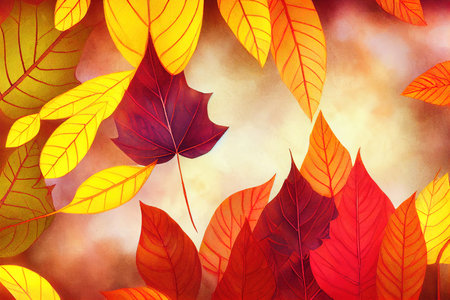 Autumn composition made of beautiful flowers and berries onの素材