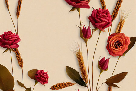 Botanical illustration hand drawn by watercolor Isolated on whiteの素材