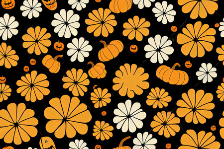 Halloween pattern Funny wallpaper for textile, Halloween party backgroundの素材