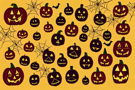 Happy Halloween Raster lettering. Holiday lettering for banner. Happyの素材