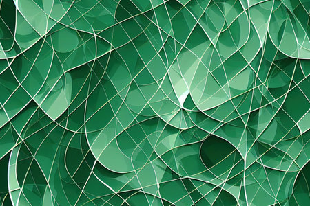 Abstract green background with hypnotic wavy lines patternの素材