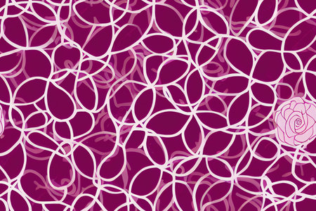 Elegant seamless graphic pattern with rose branchesの素材